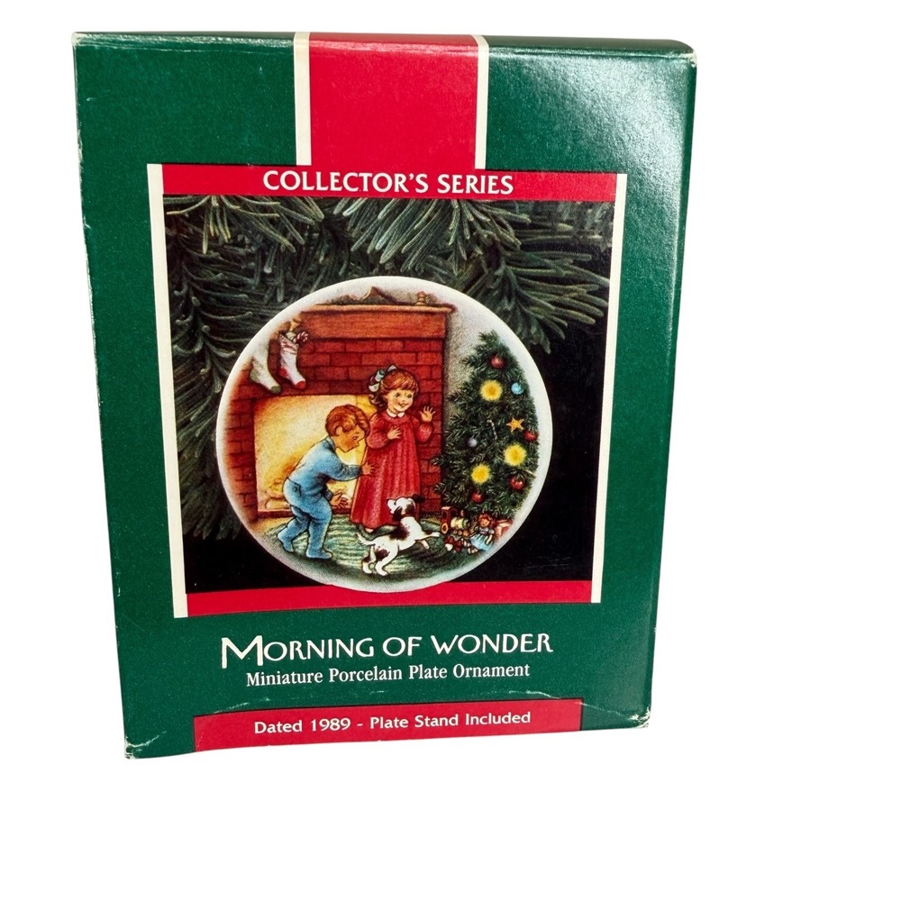 Hallmark Keepsake Morning of Wonder Porcelain Plate Christmas Ornament 1989